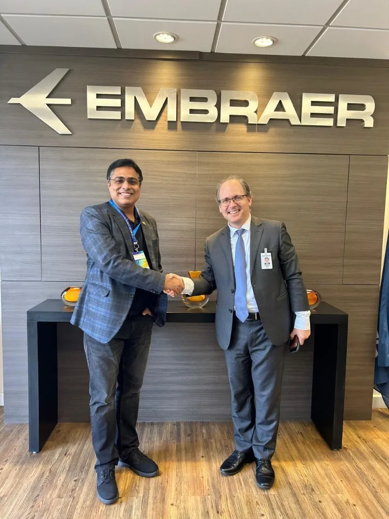 Air Kalinga Representative Handshake at Embraer Headquarters